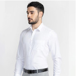 Men White Slim Fit Formal Cotton Shirt