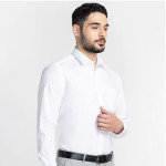 Men White Slim Fit Formal Cotton Shirt