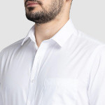 Men White Slim Fit Formal Cotton Shirt