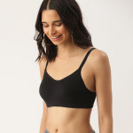 Black Solid Non-Wired Lightly Padded T-shirt Bra