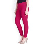 Women Pink Solid Ankle Length Leggings