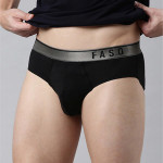 Men Black Solid Cotton Basic Briefs