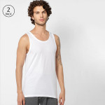 Men Pack of 2 White Solid Innerwear Vests