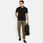 Men Olive Green Cotton Slim Fit Trousers