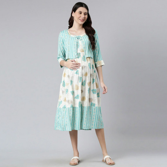 http://126822.m1110.group/products/women-off-white-green-floral-maternity-a-line-midi-dress